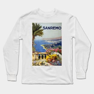 Sanremo Vintage Travel Poster Long Sleeve T-Shirt